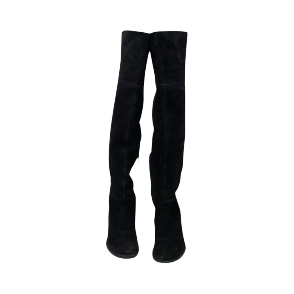 Steve Madden Orabela Black Suede Leather Over-the-Knee Boots - Picture 2 of 8